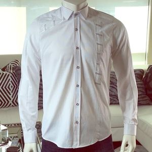 Mondo - white dress shirt with crystal accents